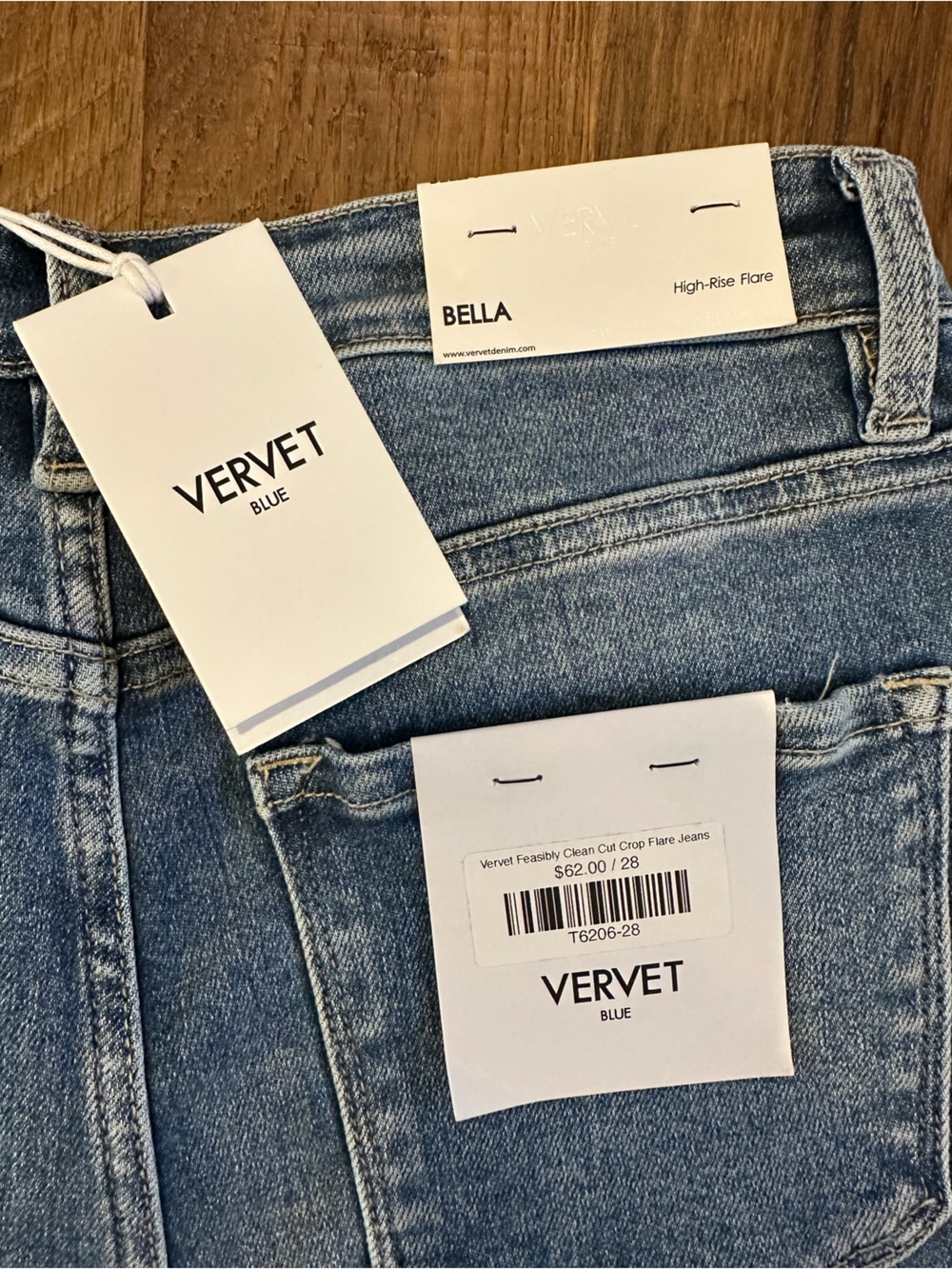 Women's Distressed Jeans - Blue - Picture 3 of 6